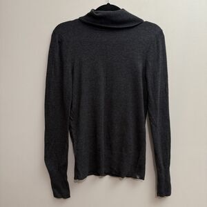 Eddie Bauer Women Turtleneck Ribbed Gray Size Small Pullover Sweater